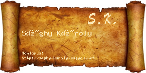 Sághy Károly névjegykártya