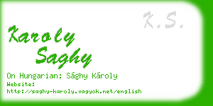 karoly saghy business card