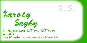 karoly saghy business card